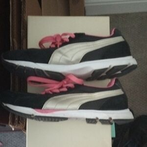 Puma Black and Pink Sneakers